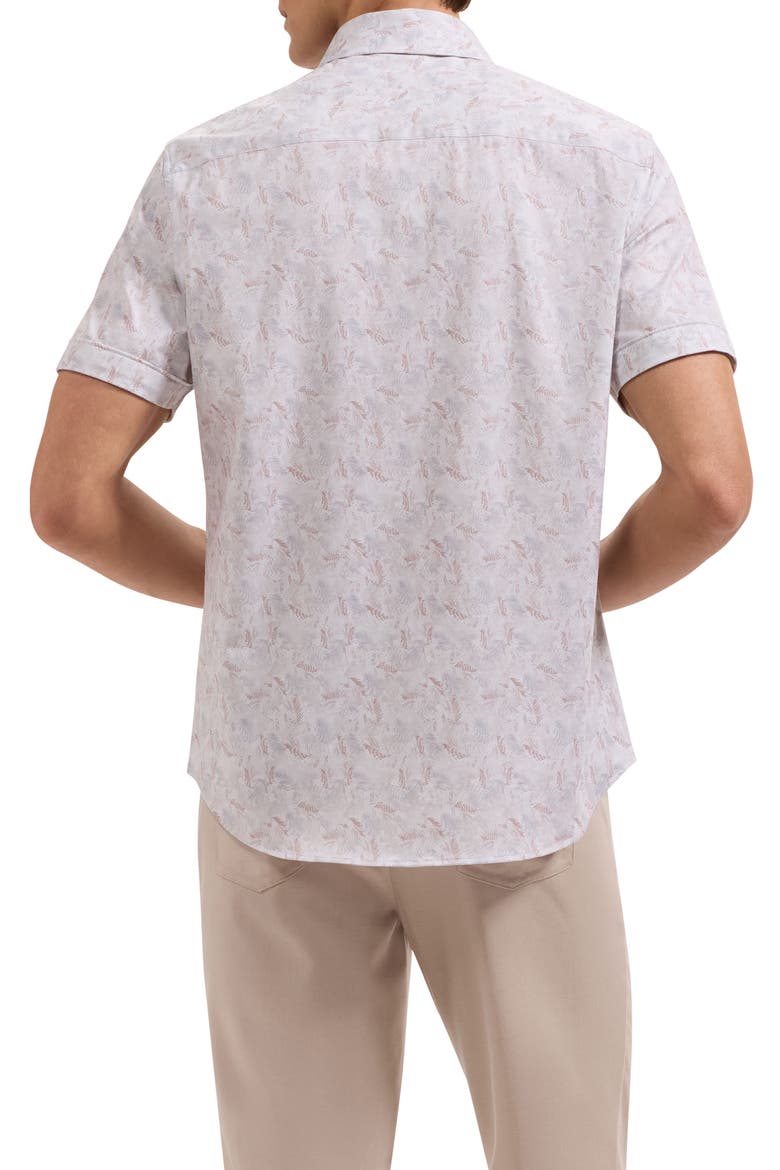 Miles OoohCotton® Leaf Print Short Sleeve Button-Up Shirt, Alternate, color, SIENNA