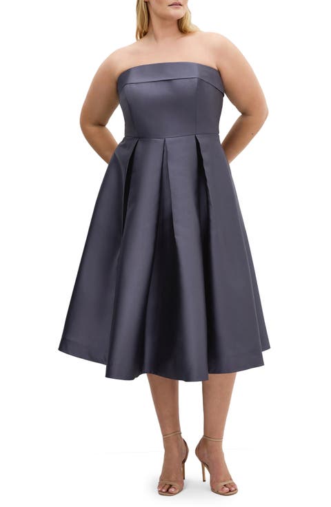 Tiffany Strapless Fit & Flare Dress (Plus)