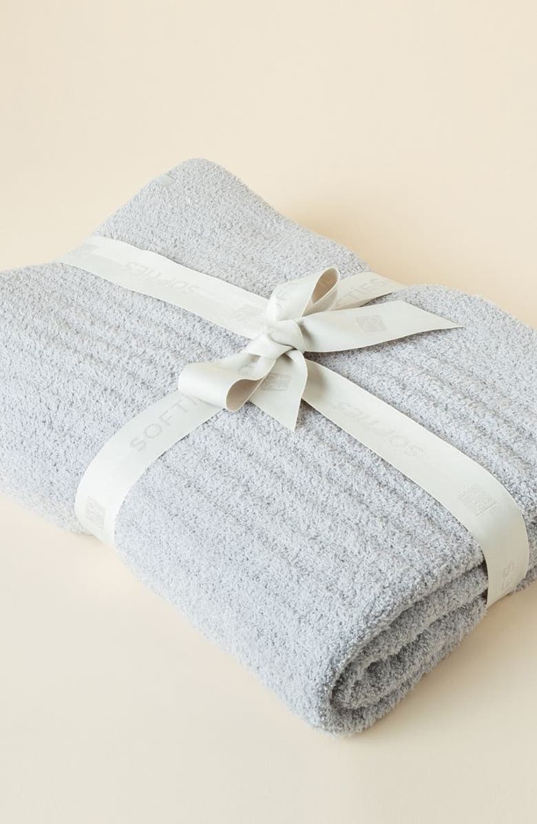 Softies Ultra-Soft Solid Rib Marshmallow Blanket, Main, color, Grey