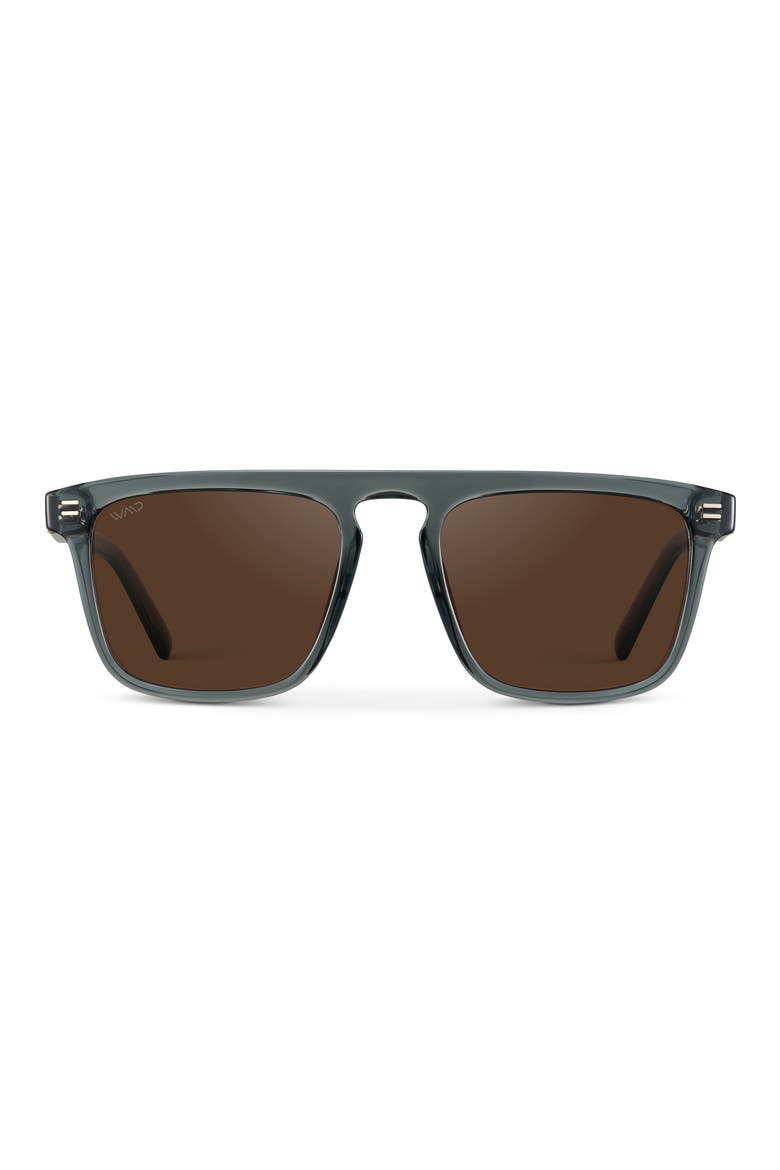 Sawyer - 53mm Squared Aviator Polarized Sunglasses, Main, color, Crystal Stone Blue