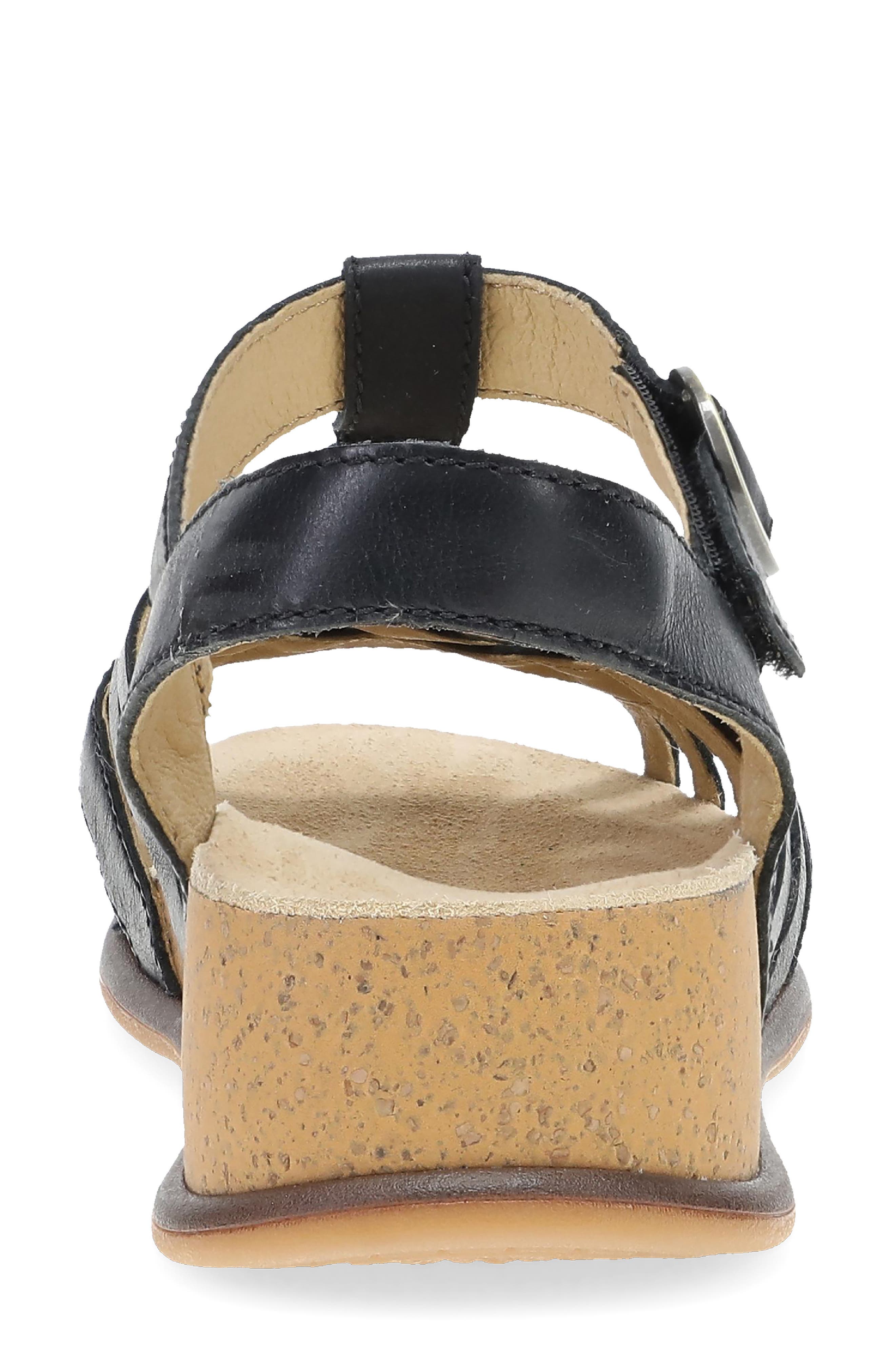 Dansko Christa Slingback Platform Wedge Sandal, Alternate, color, Black
