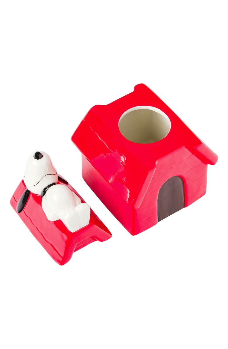 PEANUTS Snoopy Dog House Ceramic Cookie Jar, Alternate, color, Red Multi
