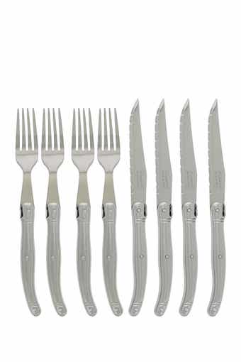 FRENCH HOME Laguiole 8-Piece Stainless Steel Knife & Fork Set - Silver