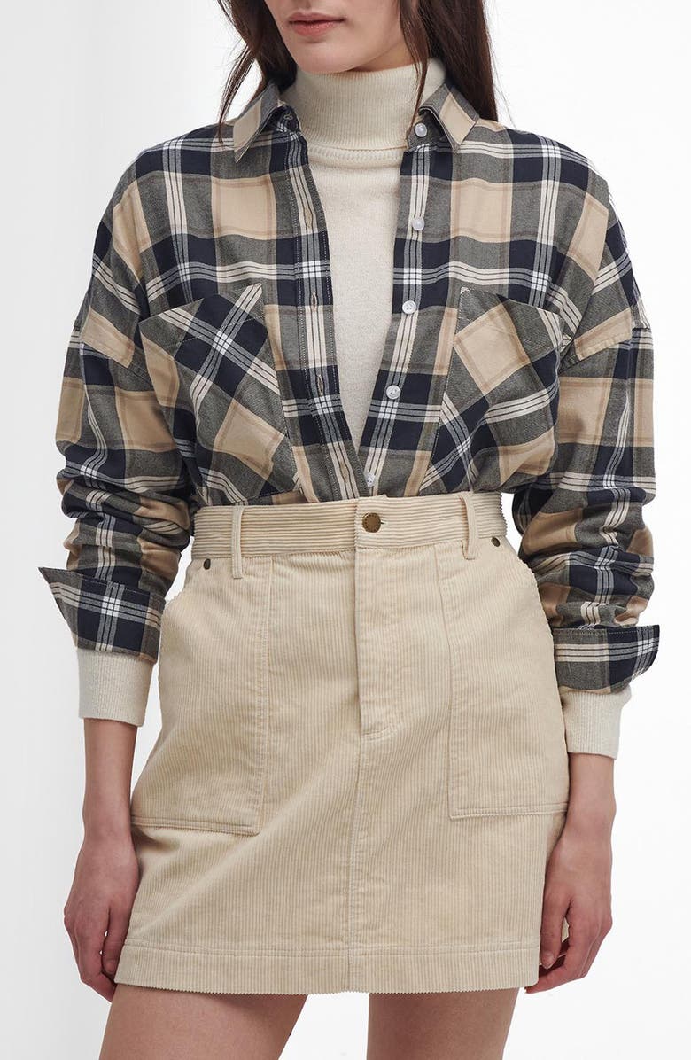 Barbour Larisa Check Flannel Shirt, Main, color, 