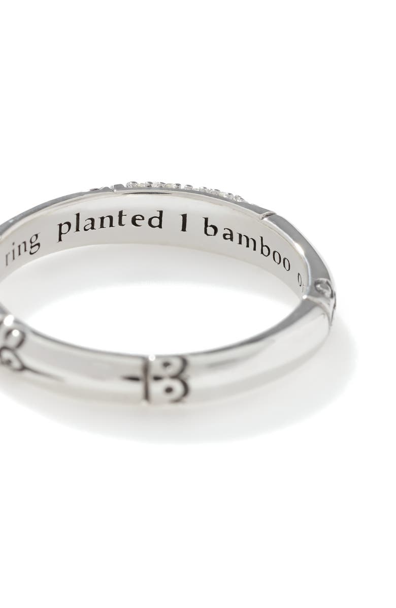 John Hardy Nusa Penida Silver Pavé Diamond Slim Ring, Alternate, color, Silver