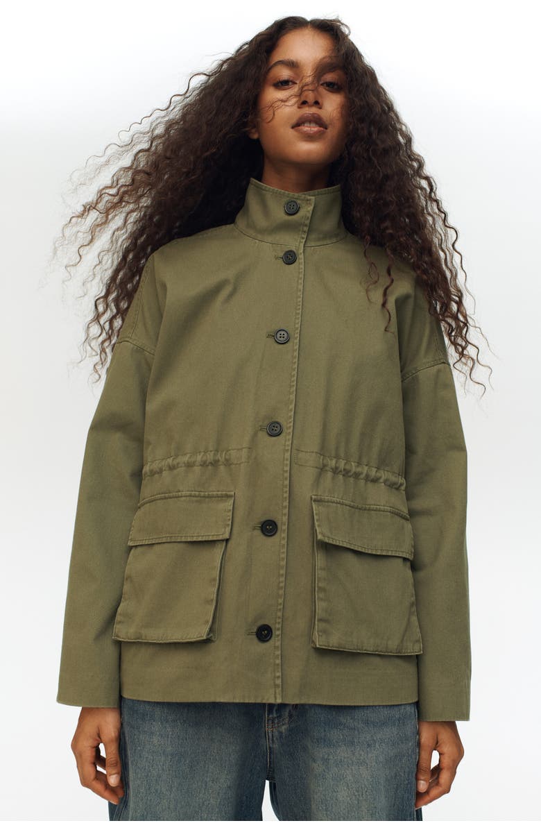H&M Twill Jacket, Alternate, color, Khaki Green