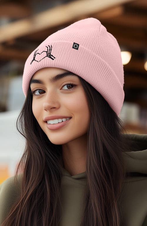 Dalix Heart Of Bones Beanie In Pink