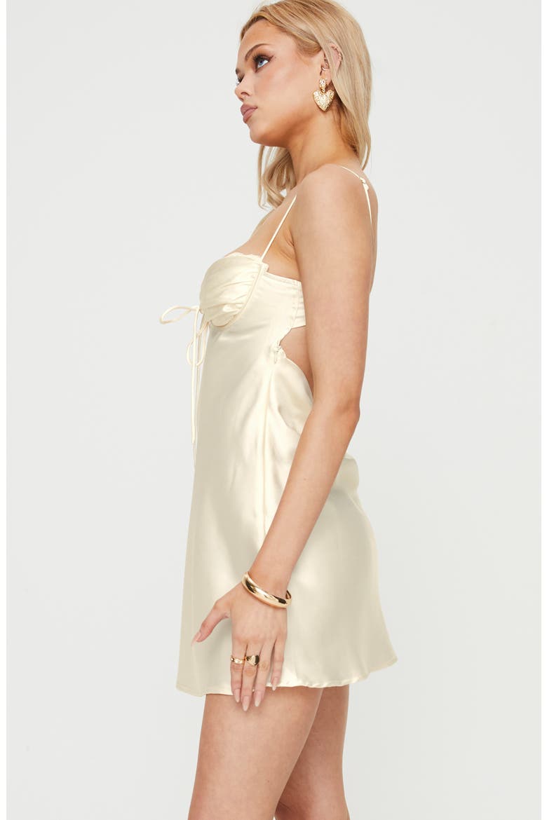 Monument Lace Trim Satin Minidress, Alternate, color, LIGHT PINK