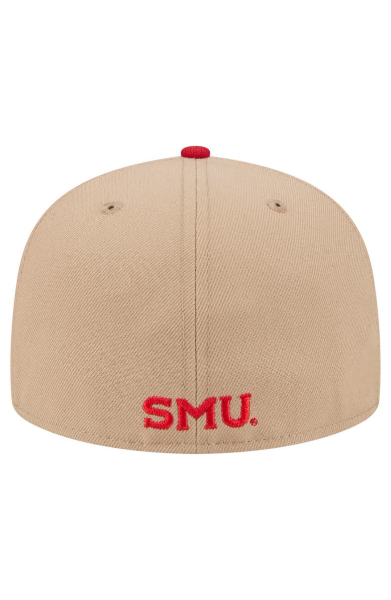 New Era Men
s New Era  Khaki SMU Mustangs Two-Tone 59FIFTY Fitted Hat, Alternate, color, Khaki