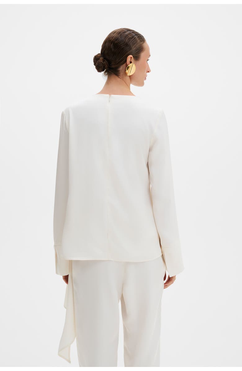 Malina Melandy Draped Cape Blouse, Alternate, color, Vanilla