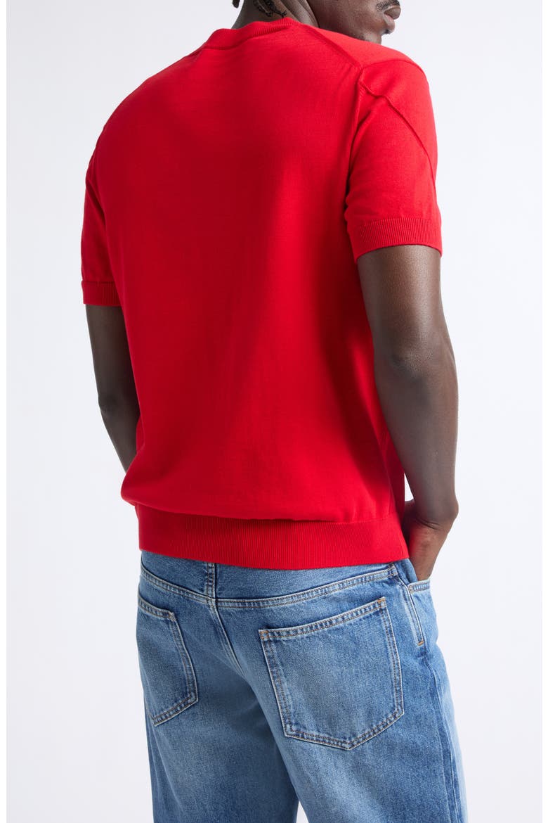 Couture Seam Grosgrain Logo Patch T-Shirt, Alternate, color, VERMILLON