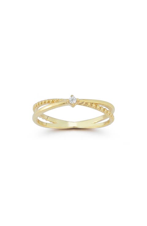 Cubic Zirconia Crisscross Ring
