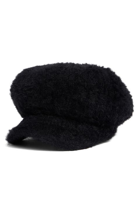 Eyelash Knit Newsboy Cap