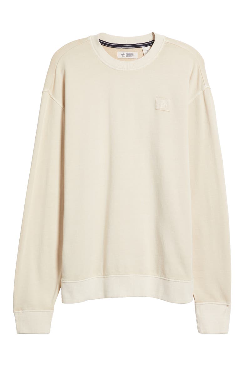 Cotton French Terry Crewneck Sweatshirt, Alternate, color, BIRCH