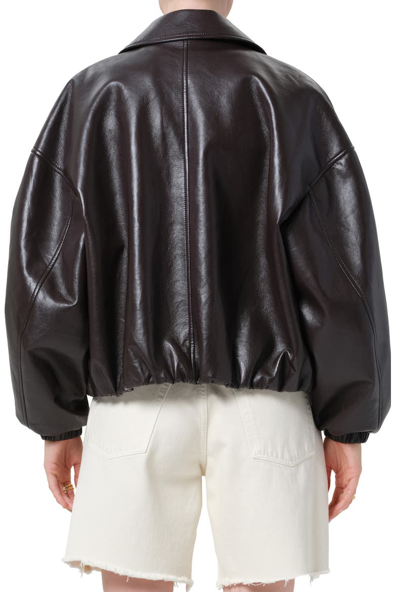 Bubble Hem Bomber Jacket, Alternate, color, CHOCOLATE DK BR