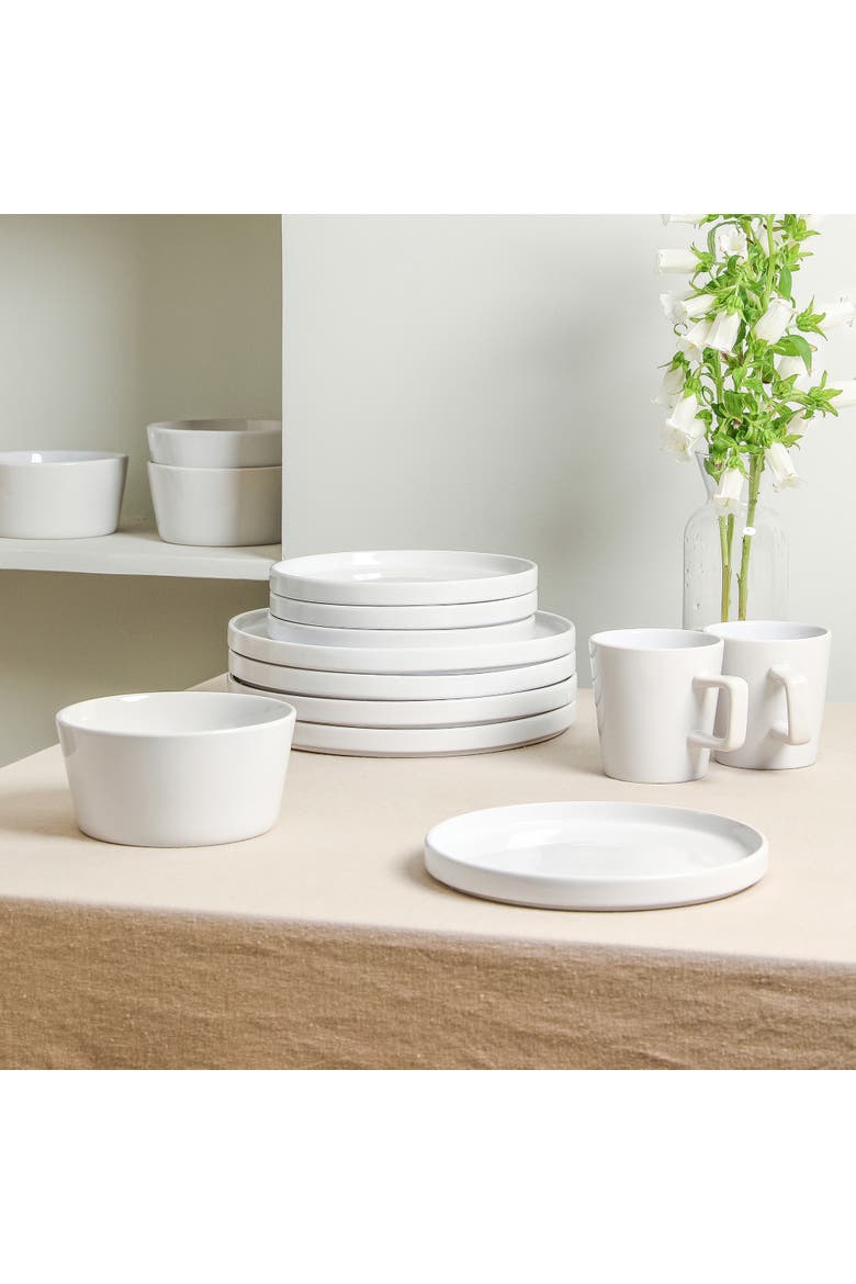 Celina Stoneware 32-Piece Dinnerware Set, Alternate, color, White