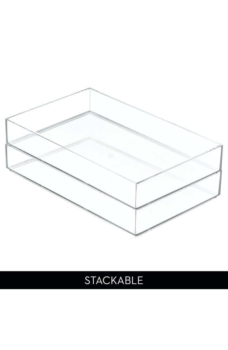 iDesign Set of 4 Makeup Drawer Organizer Trays for Vanity - Clear, Alternate, color, Clear