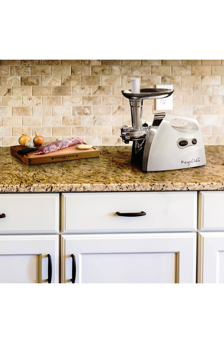 Megachef 1200 Watt Powerful Automatic Meat Grinder for Household Use, Alternate, color, Grey