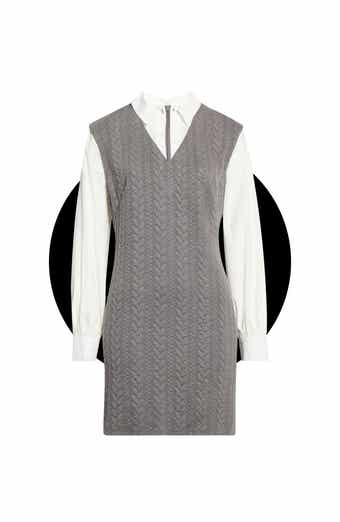 Long Sleeve Twofer Shirtdress