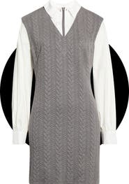 Eliza J Long Sleeve Twofer Shirtdress
