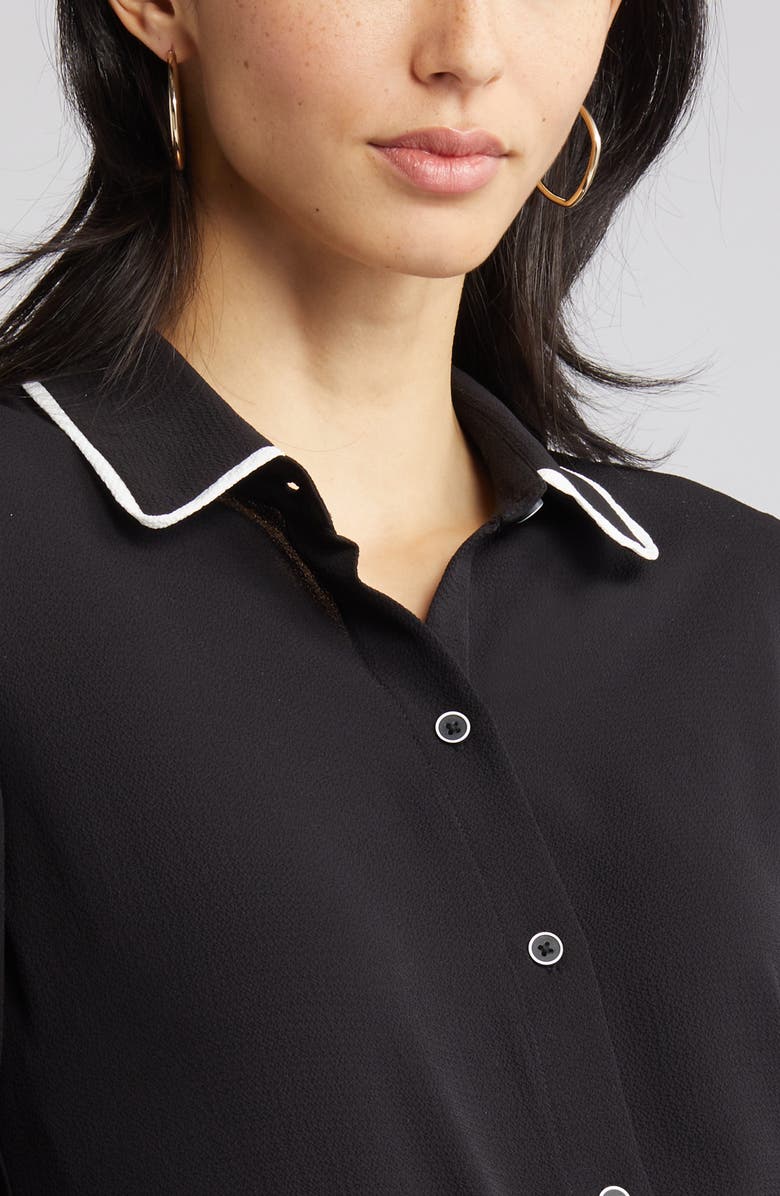 Halogen<sup>®</sup> Piped Detail Button-Up Shirt, Alternate, color, 