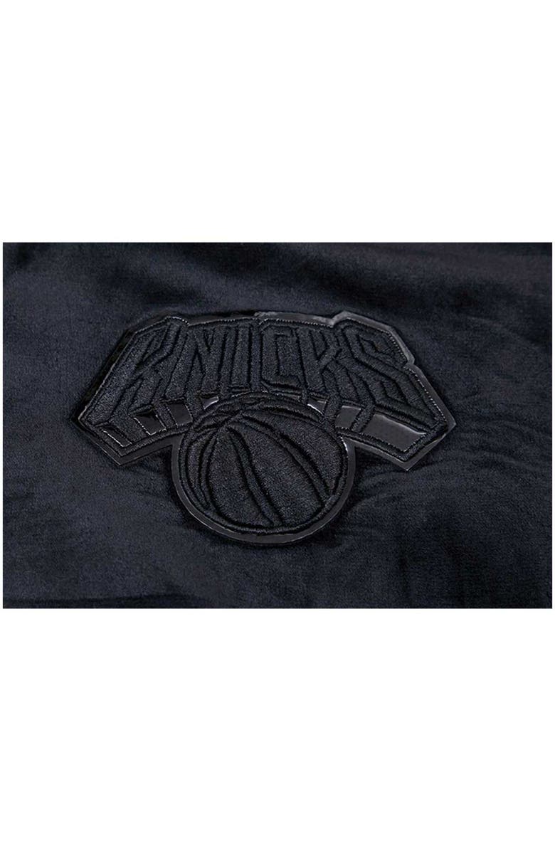 PRO STANDARD Women's Pro Standard New York Knicks Triple Black Velour Full-Zip Hoodie, Alternate, color, 