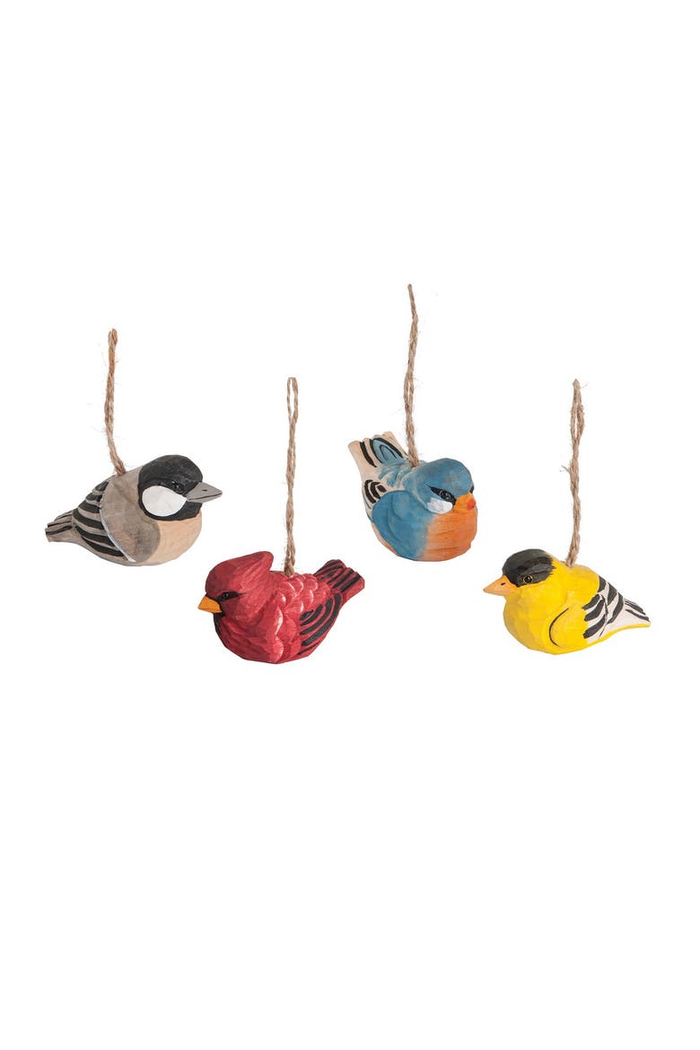 Carved Songbird Ornament A/4, Main, color, Black