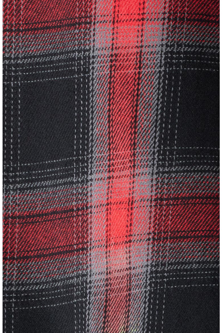 Rave Plaid Camp Shirt, Alternate, color, BLACK