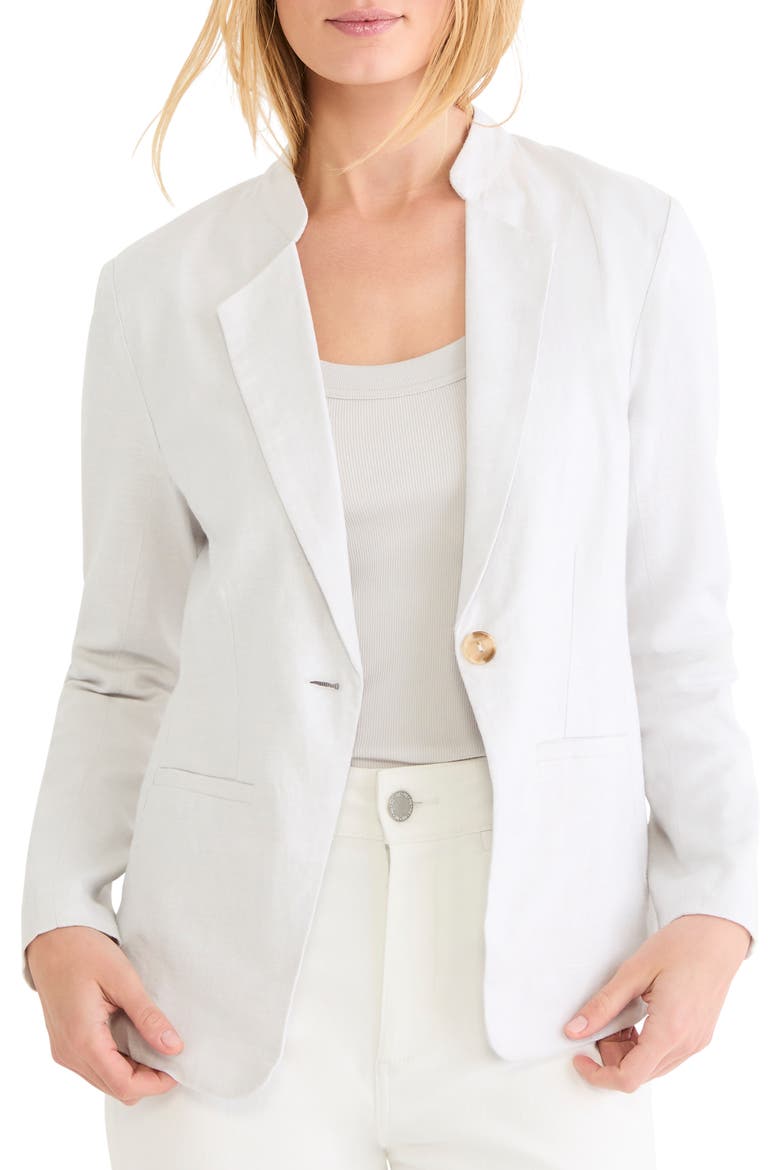 Eva Linen Blend Blazer, Main, color, SILVER WISP