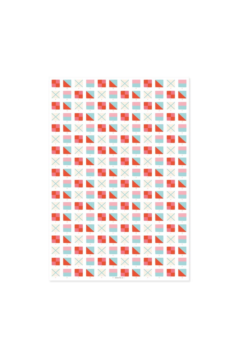 Eight Sheets Two-Sided "Nautical Love" Heavyweight Gift Wrap, Alternate, color, Multicolored