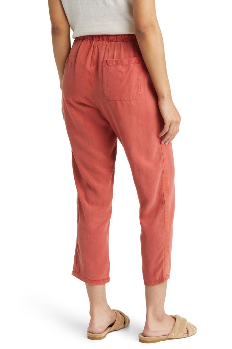 Drawstring Crop Pants, Alternate, color, RUST SPICE