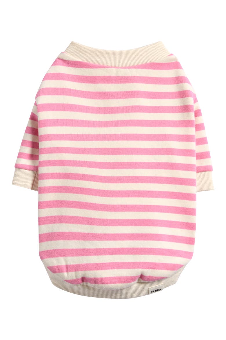 The Camden Stripe Stretch Cotton Blend Pet Sweater, Alternate, color, PINK/WHITE