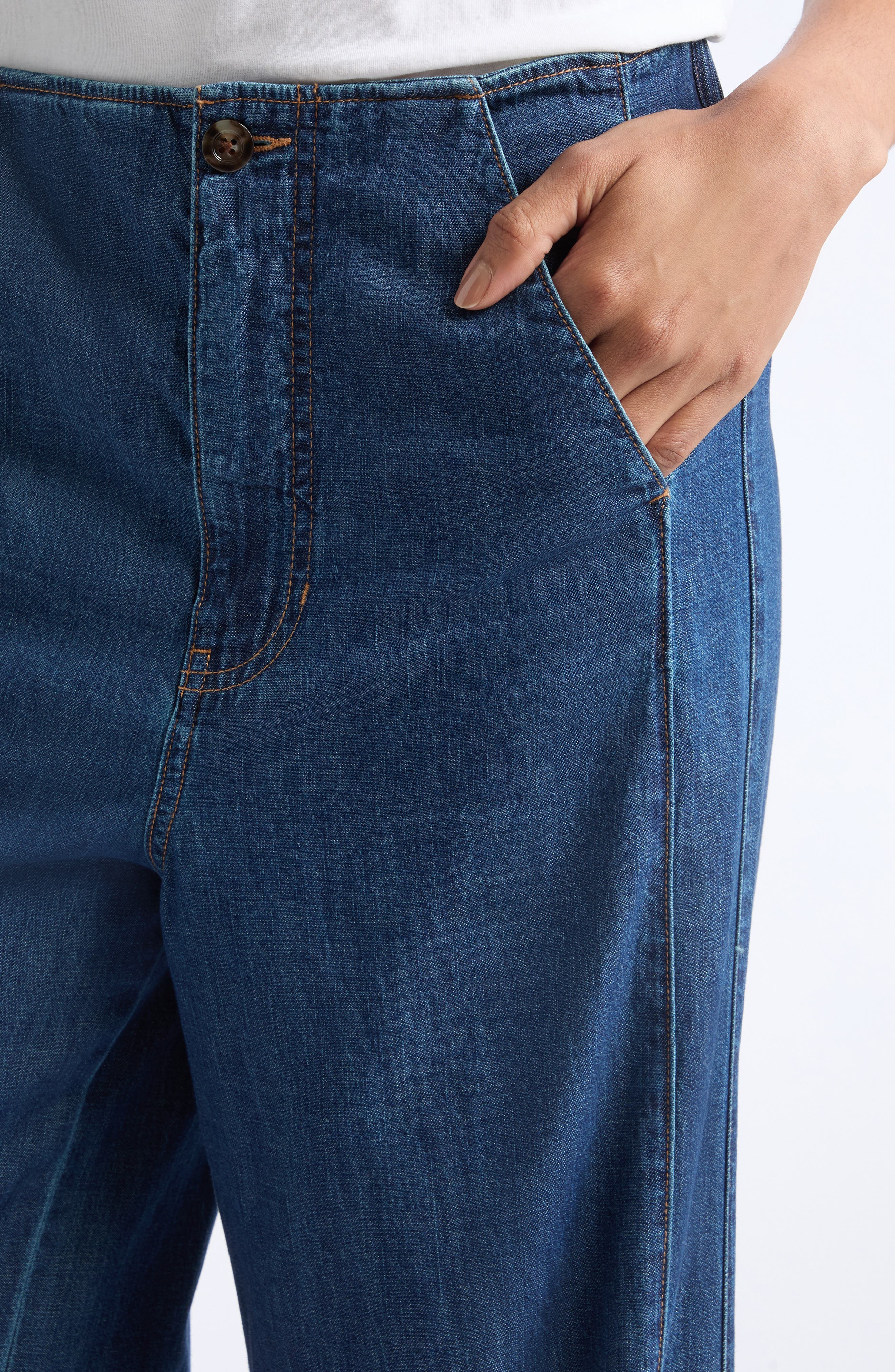 Defined Wide Denim 【Indigo Blue】 Veronica Beard Digby Wide Leg Jeans (Women) | Nordstrom
