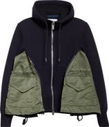 Sacai sponge nylonスウェット Sacai Sponge Sweat x Nylon Twill Hoodie | Nordstrom