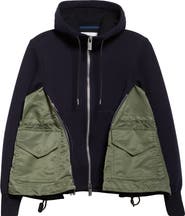 Sacai sponge nylonスウェット Black Sponge Sweat x Nylon Twill Pullover Sweatshirt by