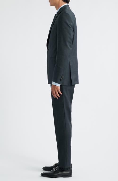 Jack Victor Stacie Trim Fit Solid Black Wool Suit In Green