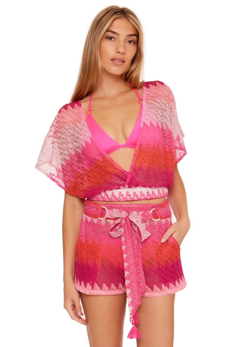 Cascade Cover-Up Shorts, Alternate, color, PINK