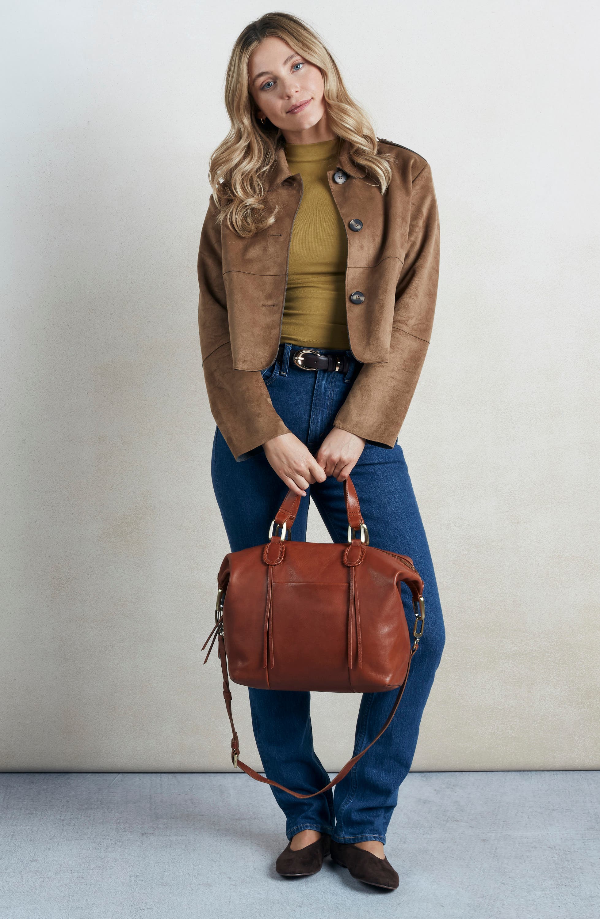 Harley Leather Satchel, Alternate, color, KINDLING BROWN