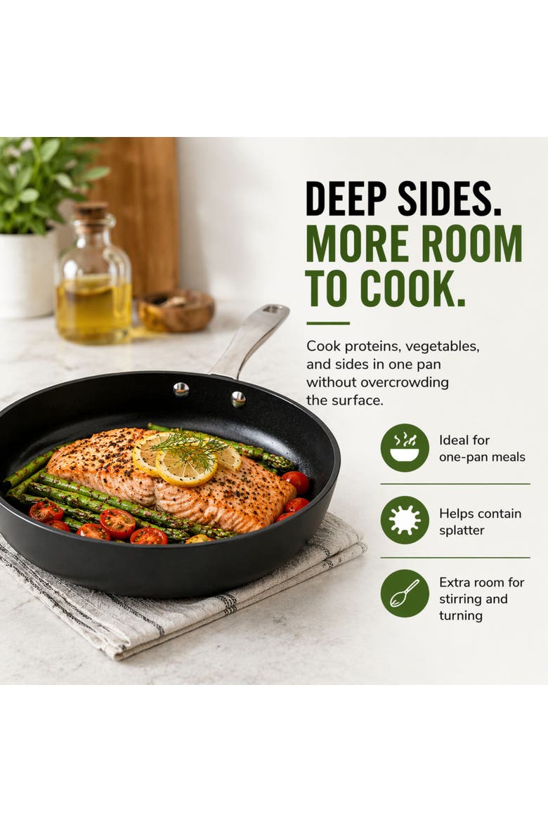Maestro 2-Piece Ceramic Nonstick Frying Pan Set, Alternate, color, Black