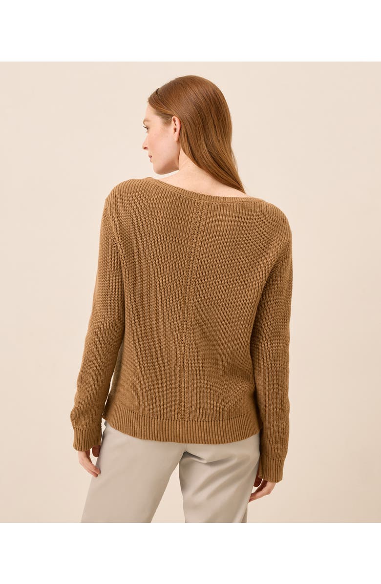 Pact Luxe Knit Boatneck Sweater, Alternate, color, Brown Sugar Heather