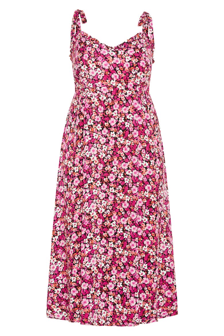 Tamara Floral Tie Strap Midi Sundress, Alternate, color, DITSY FLORAL
