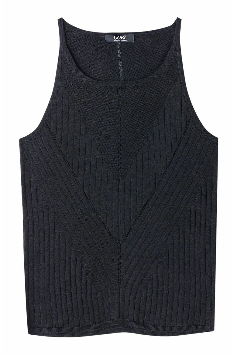 Sleeveless Silk Cashmere Top, Alternate, color, black