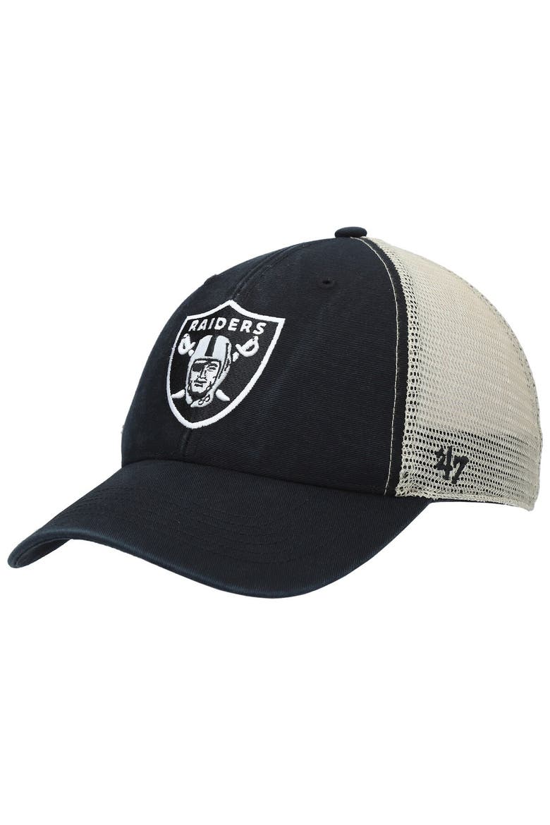 Men's '47 Black Las Vegas Raiders Flagship MVP Snapback Hat, Main, color, Black