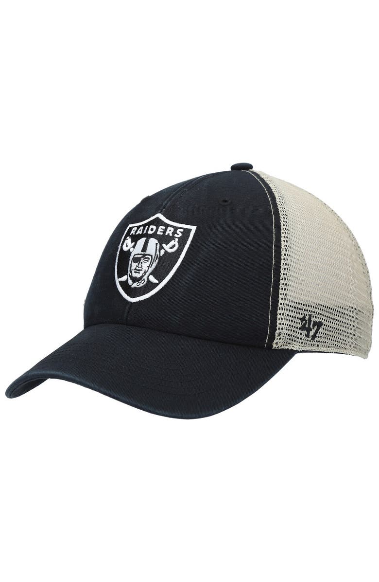 '47 Men's '47 Black Las Vegas Raiders Flagship MVP Snapback Hat, Main, color, Black