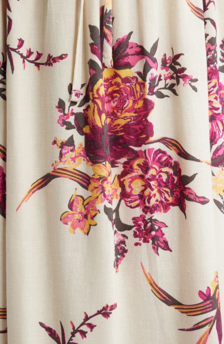 Chelsea28 Floral Midi Dress, Alternate, color, Beige- Pink Antoinette Floral