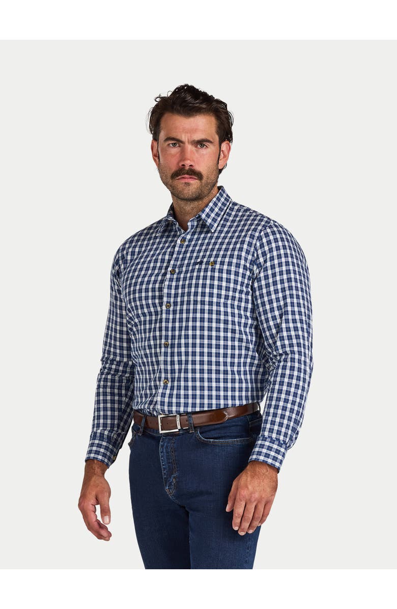 Raging Bull Mod Check Brushed Cotton Twill Shirt, Alternate, color, Navy