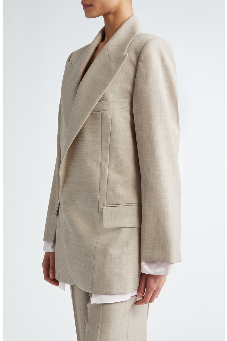 Tailored Virgin Wool Blazer, Alternate, color, SESAME