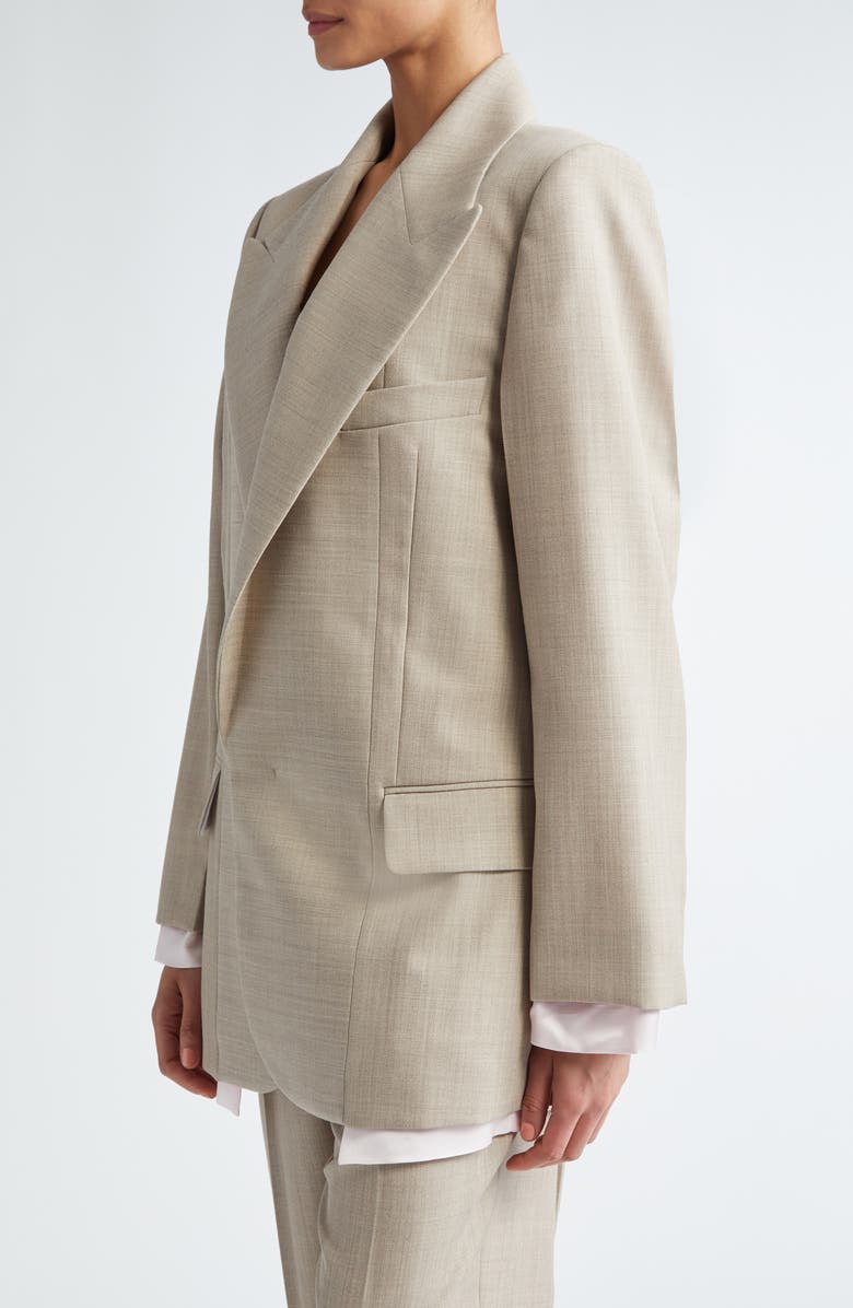 Victoria Beckham Tailored Virgin Wool Blazer, Alternate, color, 