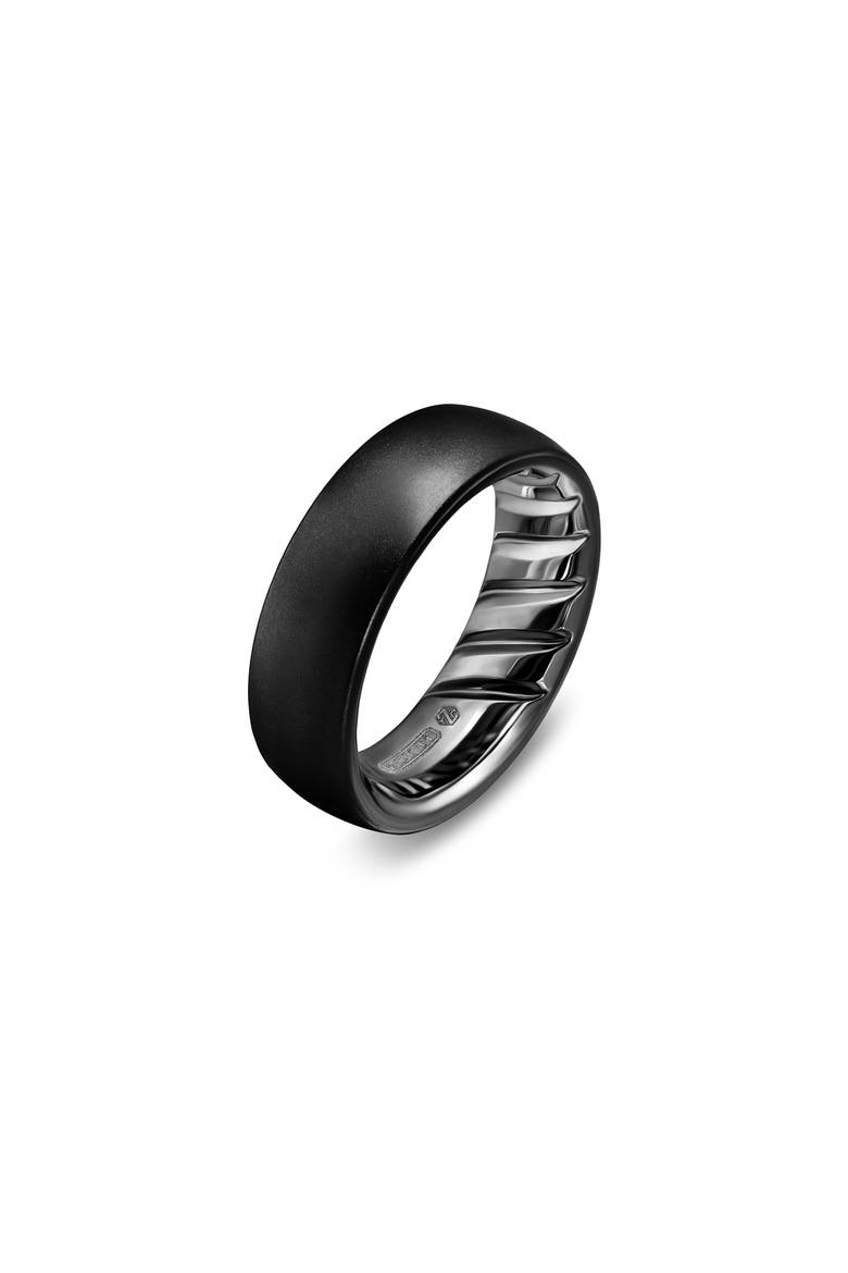 Streamline Band Ring in Black Titanium, 7.6mm, Alternate, color, WEDDING