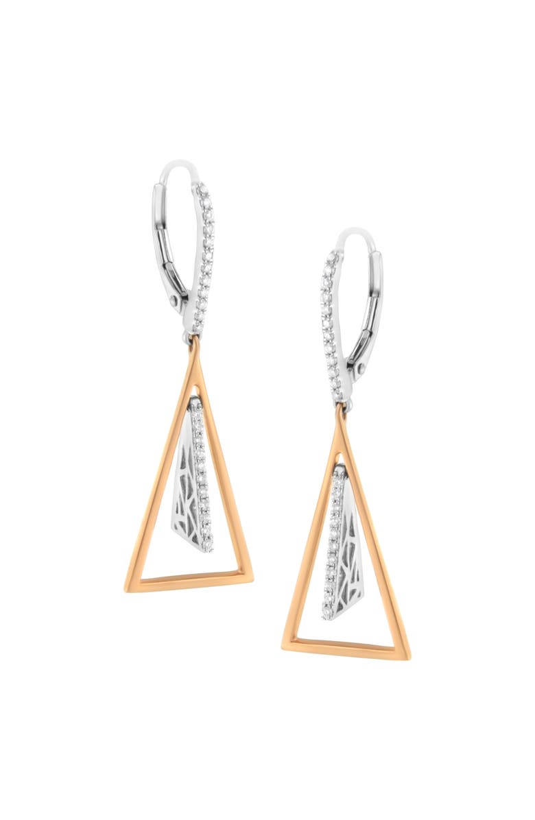 Haus of Brilliance 14K Rose and White Gold 3/8 Ct Diamond Windchime Drop and Dangle Earring, Alternate, color, White